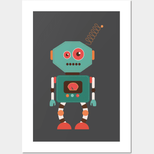 Retro Robot Toy Posters and Art